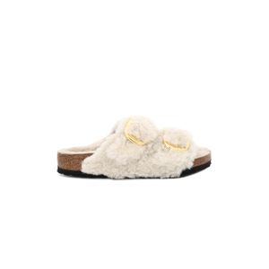 Sandália Arizona Big Buckle Shearling  Teddy  - Regular