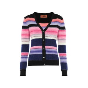 Cardigan Listras Em Lã