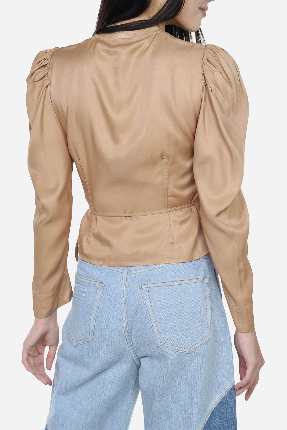 Ganni | Viscose Twill Wrap Blouse | Egret – One of a few