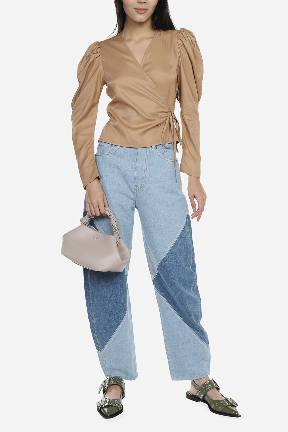 Blusa Viscose Twill Wrap Blouse
