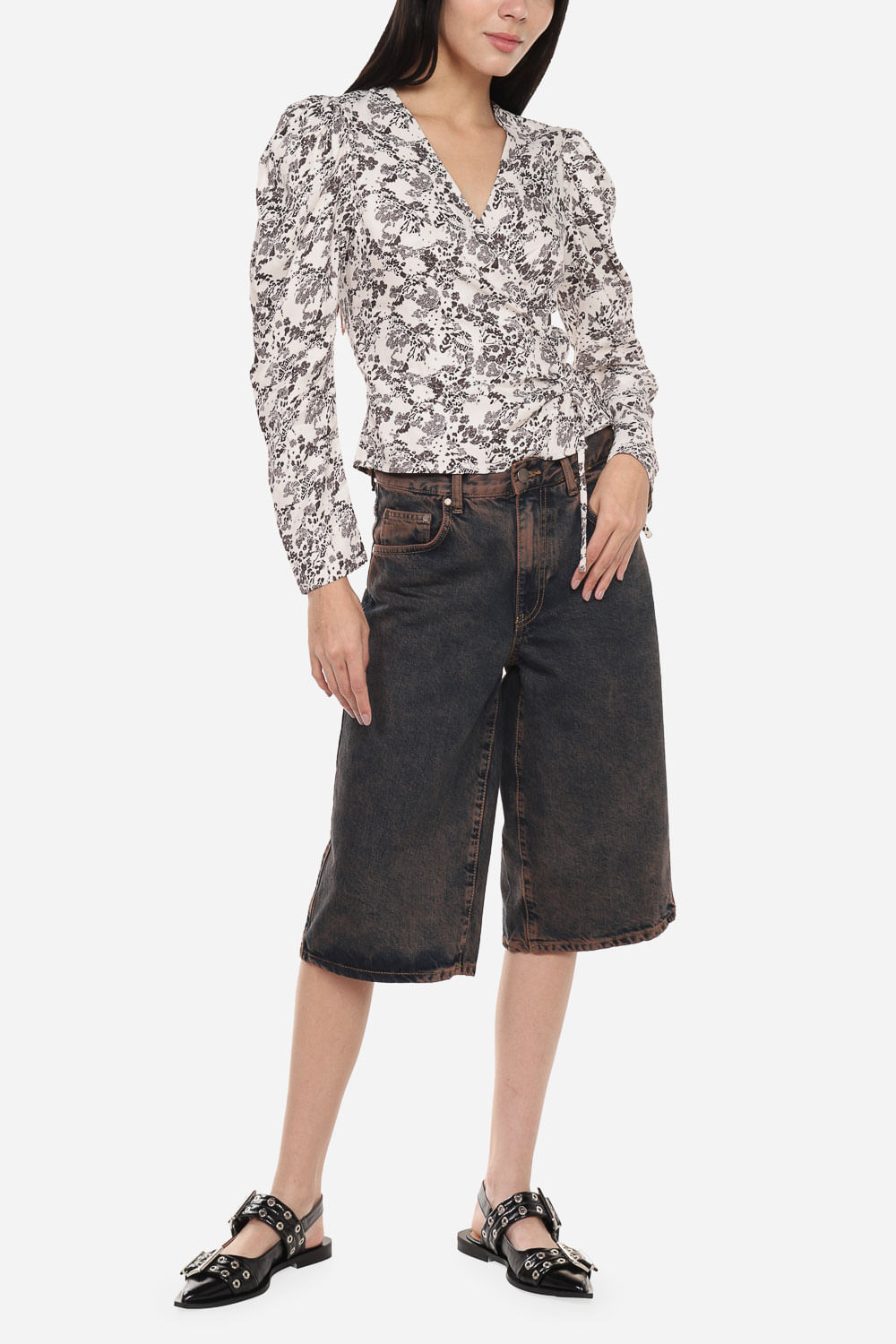 Ganni | Viscose Twill Wrap Blouse | Egret – One of a few