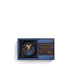 Carteira Leather Belt &Amp; Card Case Gift Set