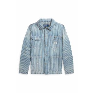 Jaqueta Indigo Striped Denim Utility