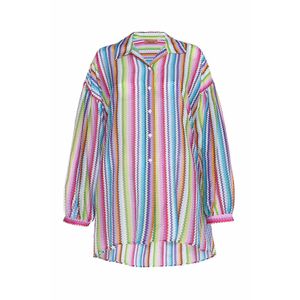 Camisa Colorida Estampa Chevron