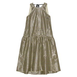 VESTIDO SHINY CHECK JACQUARD MIDI DRESS