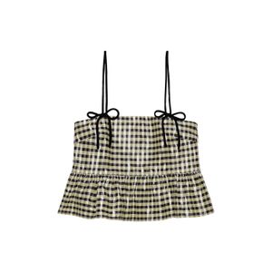 BLUSA SHINY CHECK JACQUARD TOP