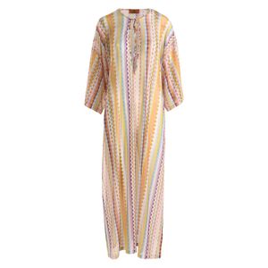 KAFTAN LONGO DE TULE ESTAMPADO MANGA LONGA