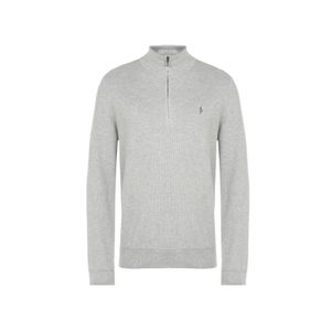 Sueter Mesh-Knit Cotton Quarter-Zip Jumper