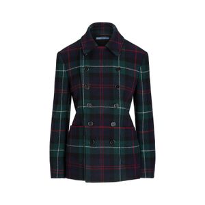 Jaqueta xadrez de tweed trespassado