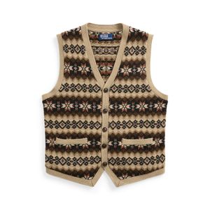 Colete suéter de lã Fair Isle