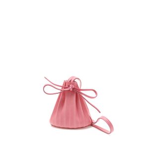 Bolsa Bucket Mini Com Cordão Em Couro - Rosa