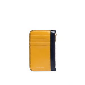 Carteira Zip Card Holder Golden Em Couro