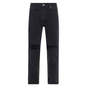 Calça 90S High Rise Loose Washed Black