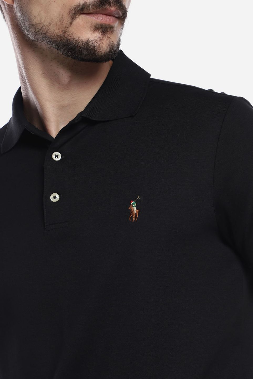 Camisa Polo Polo Ralph Lauren Slim Preta - Compre Agora