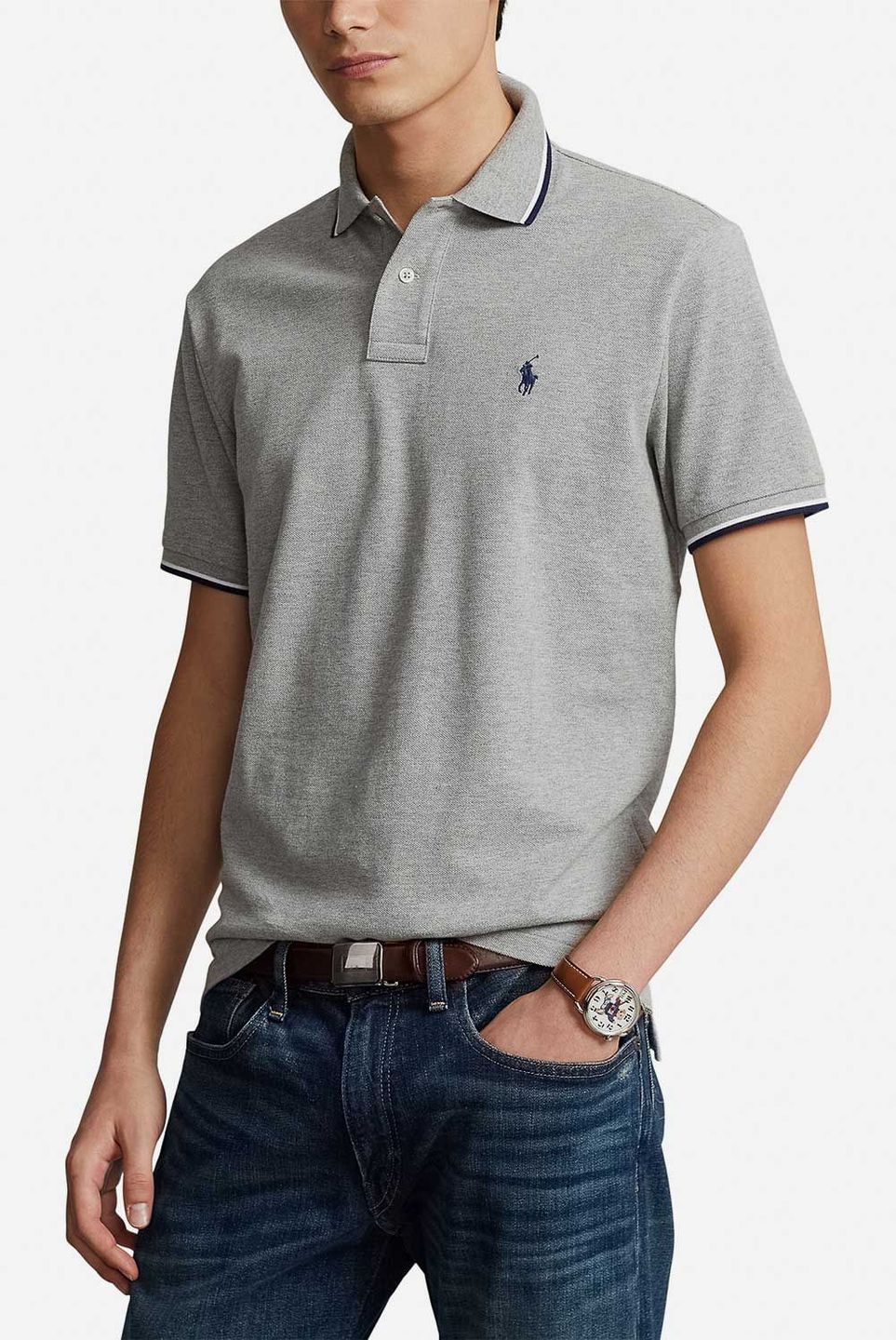 Camisa Custom Slim Fit Mesh Polo