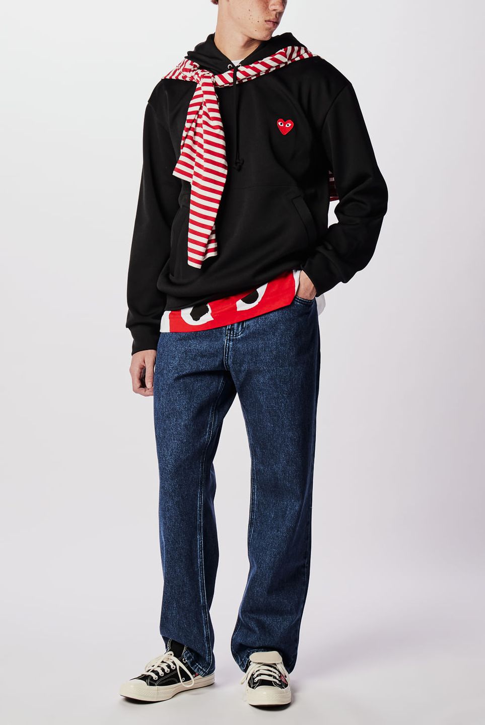 PLAY COMME des GARCONS　 ダブルレッドハート パーカ MOLETOM RED HEART - COLEÇÃO PLAY