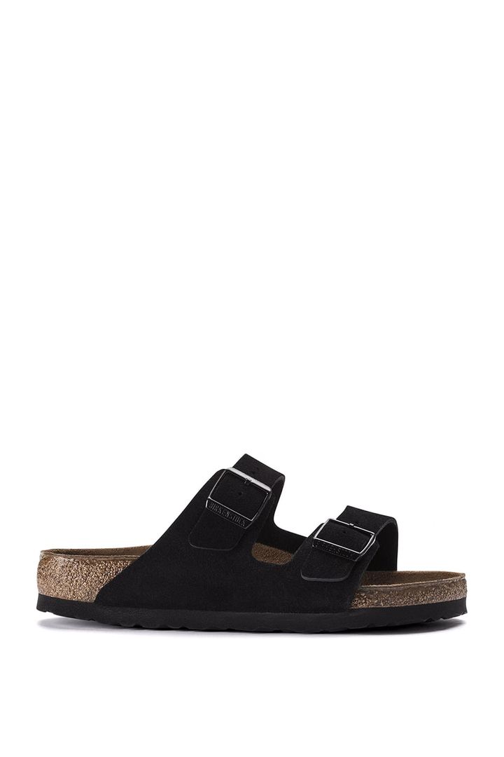Sandália Arizona Soft Footbed Em Couro Camurça - Estreita